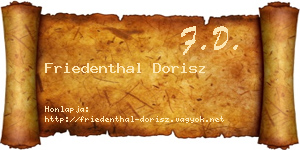 Friedenthal Dorisz névjegykártya